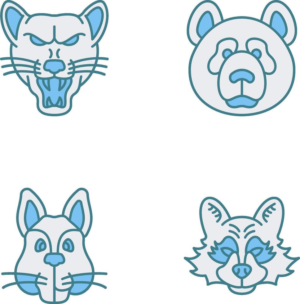 Wolf and Panda Icon vector
