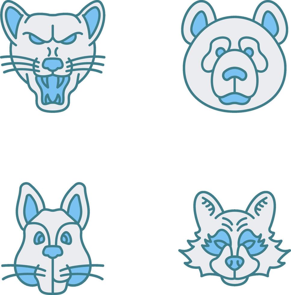 Wolf and Panda Icon vector