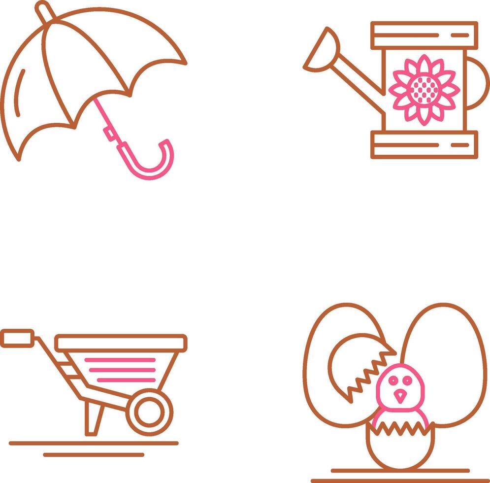 Umbrella and Watering Icon vector