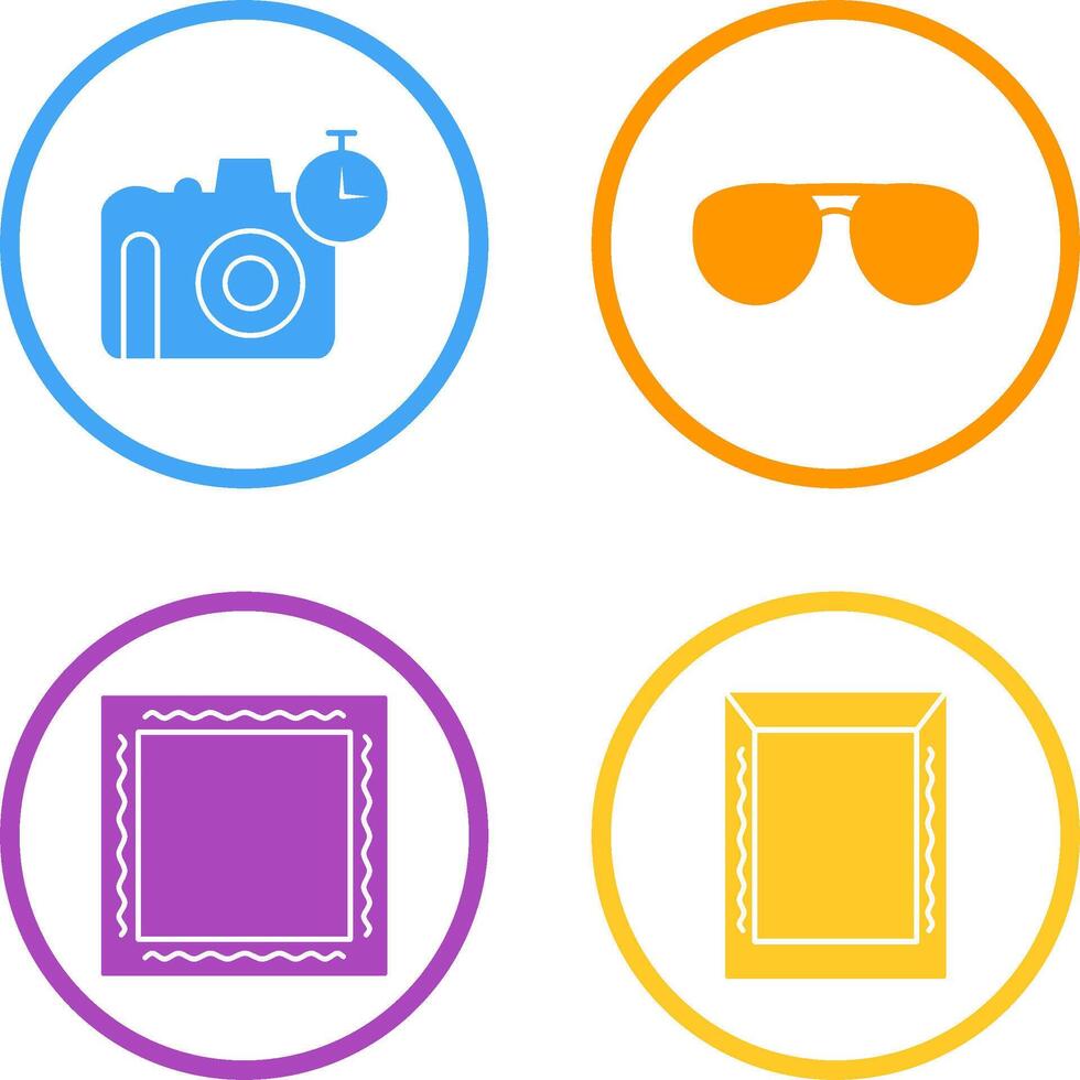 glasses and timer on camera Icon vector