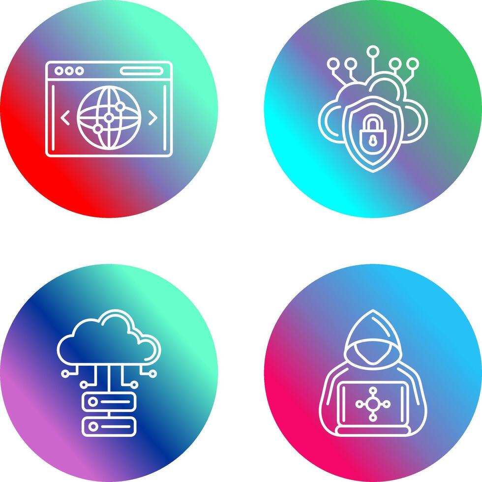 Cloud Security and Website Icon vector