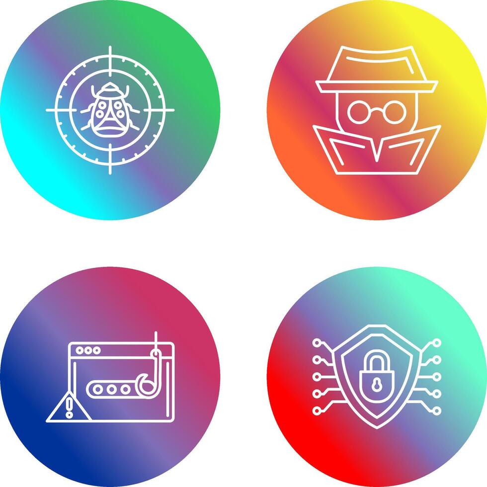 Bug Target and Hacker Icon vector