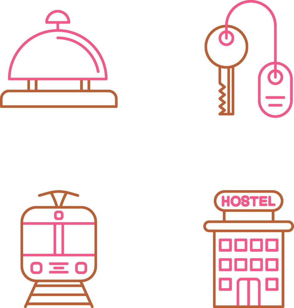 Room key and Desk Bell Icon vector