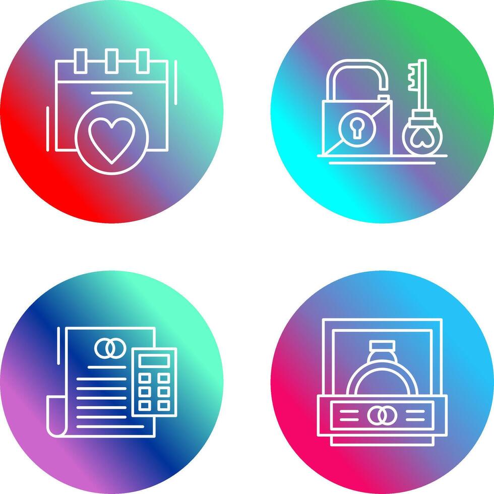 Romance and Wedding day Icon vector