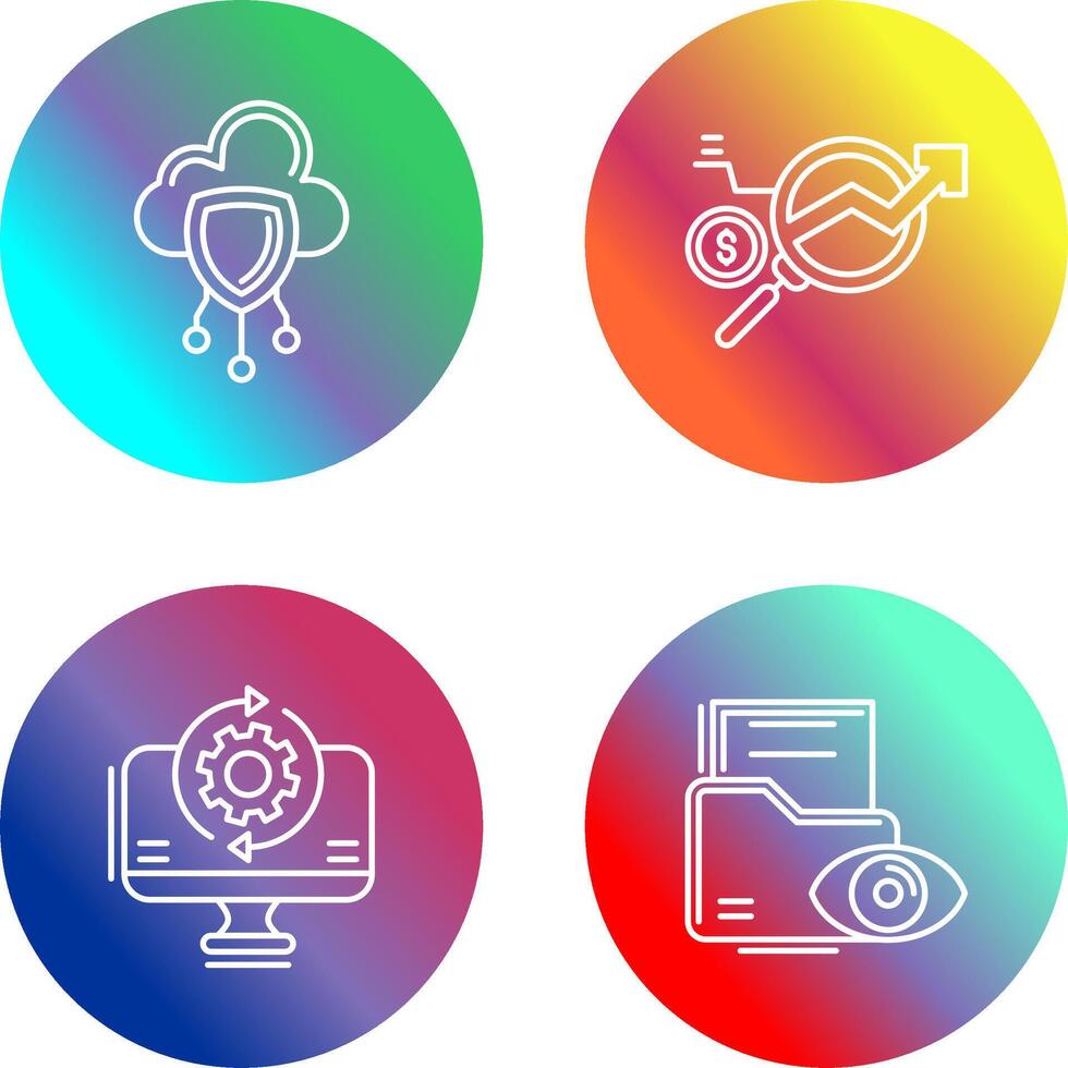 Data Protection and Data Research Icon vector