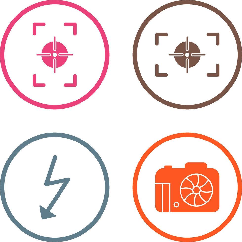 focus vertical and focus horizontal Icon vector