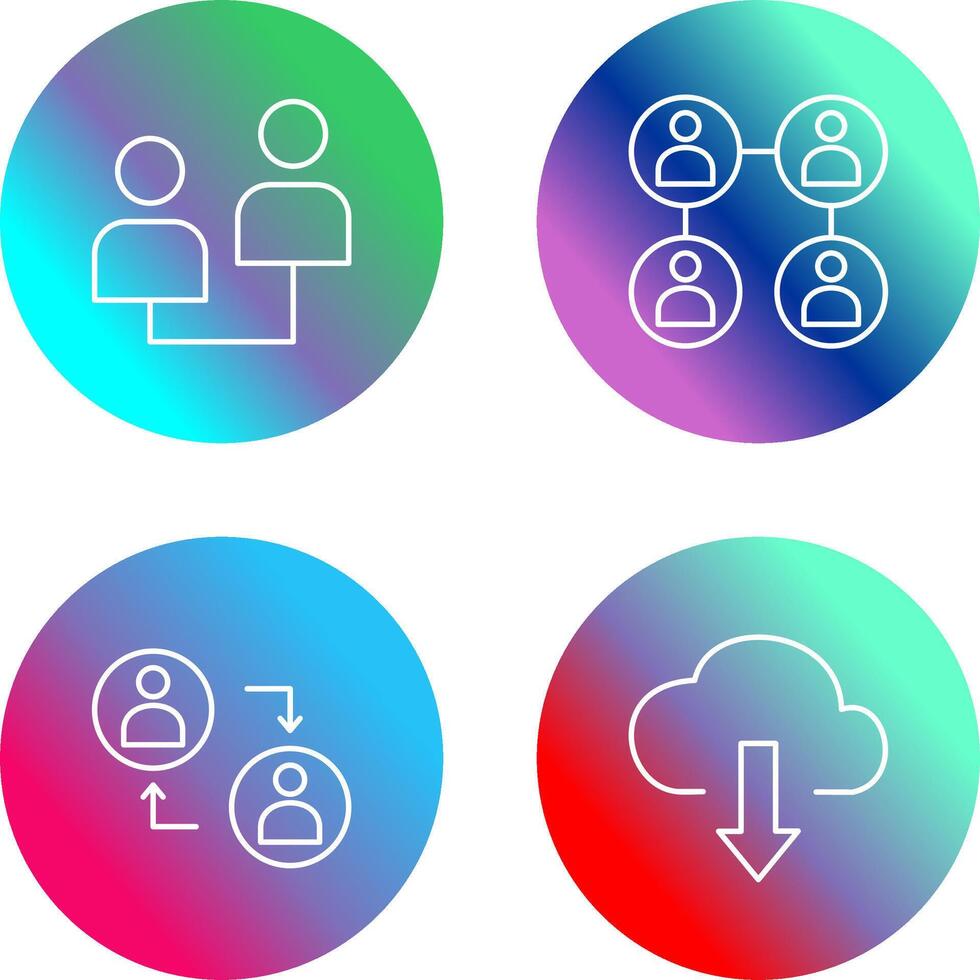 Connected Profiles and relation Icon vector