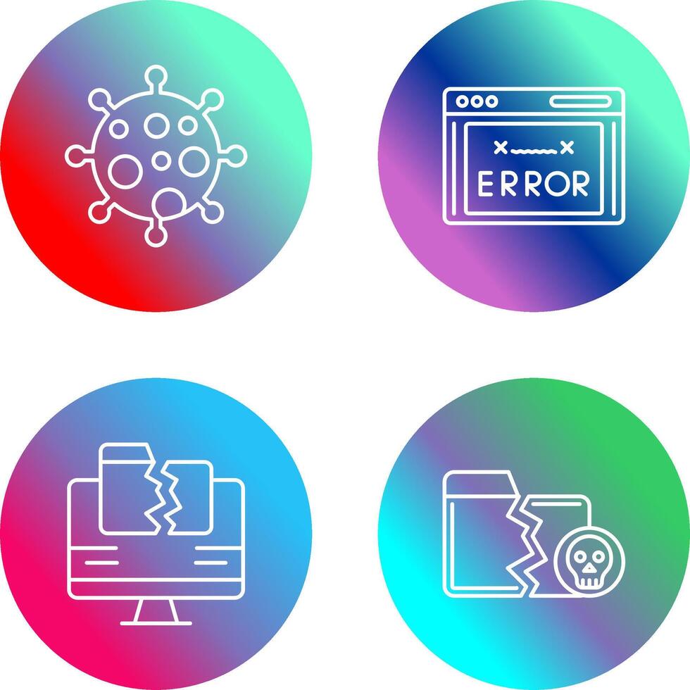 Virus and Error Code Icon vector