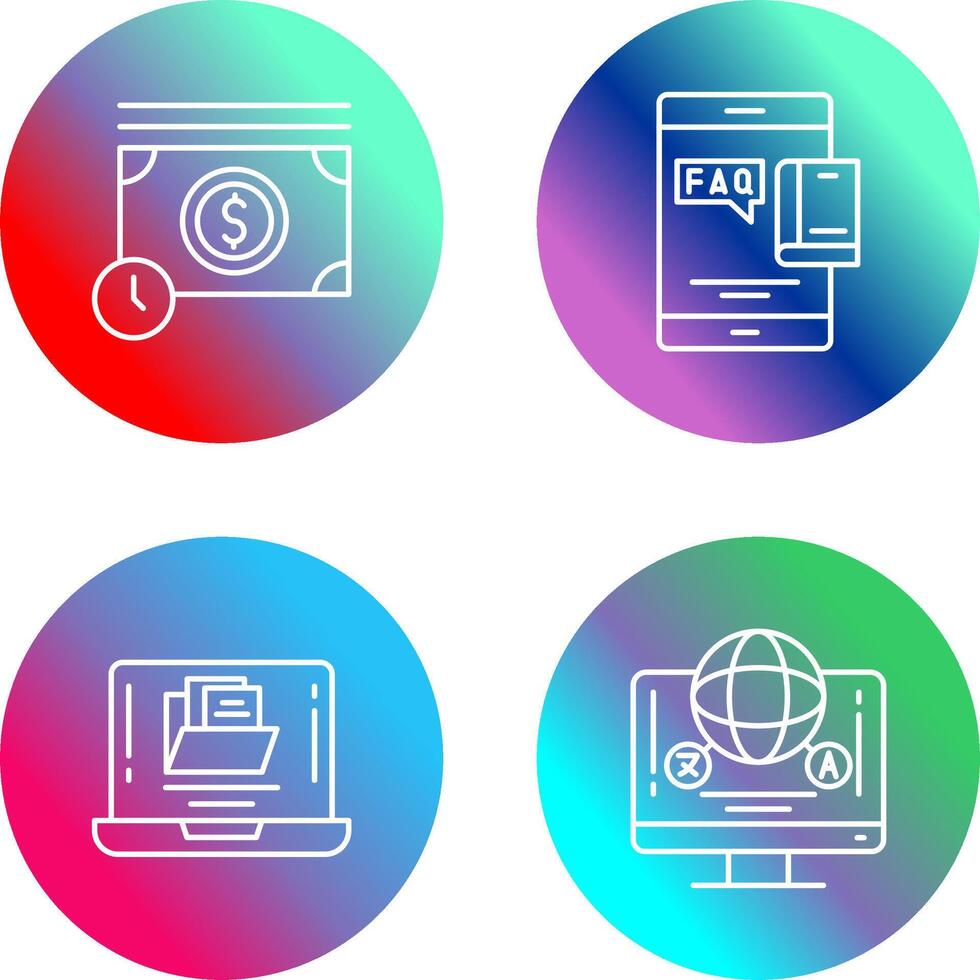 Time is Mony and Faq Icon vector