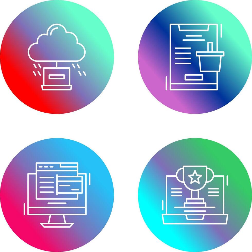 Cloud Computing and Online Shopping Icon vector