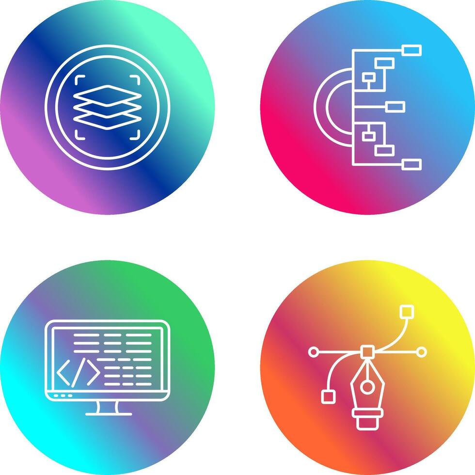 Layers and Flowchart Icon vector