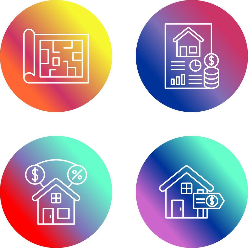 Blueprint and loan Icon vector