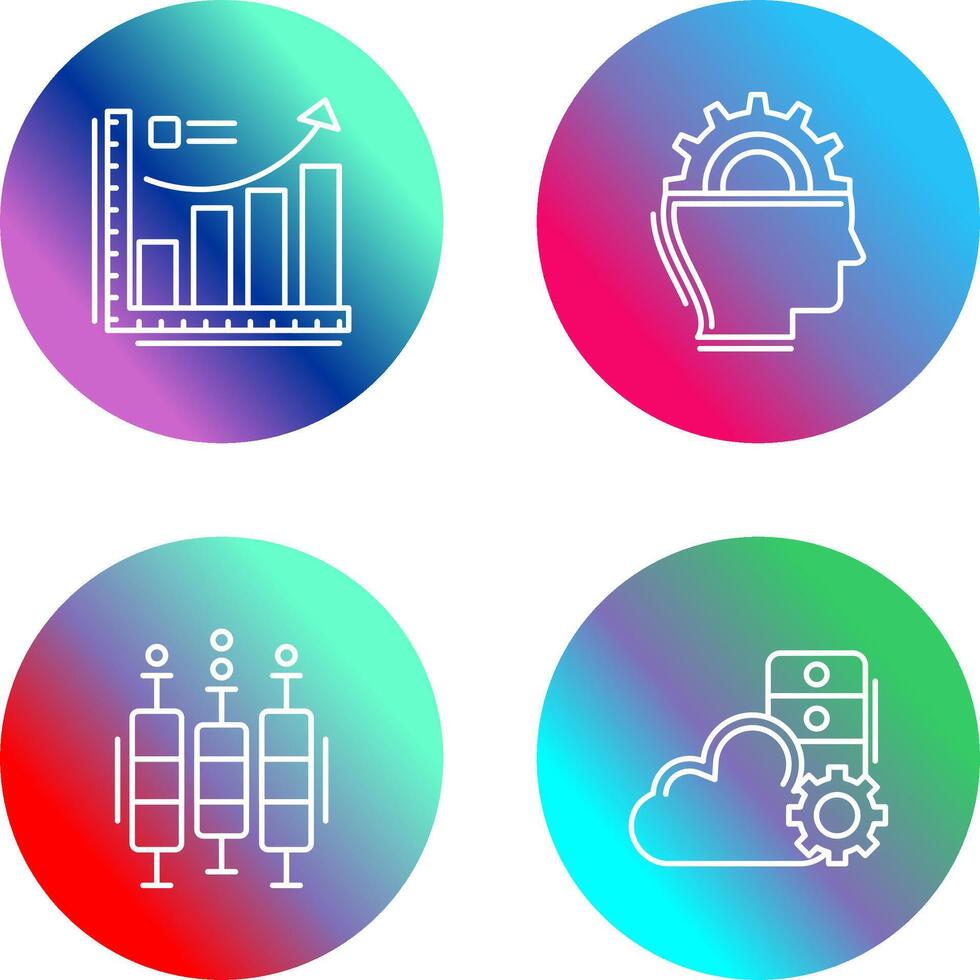 Growth Chart and Machine Learning Icon vector