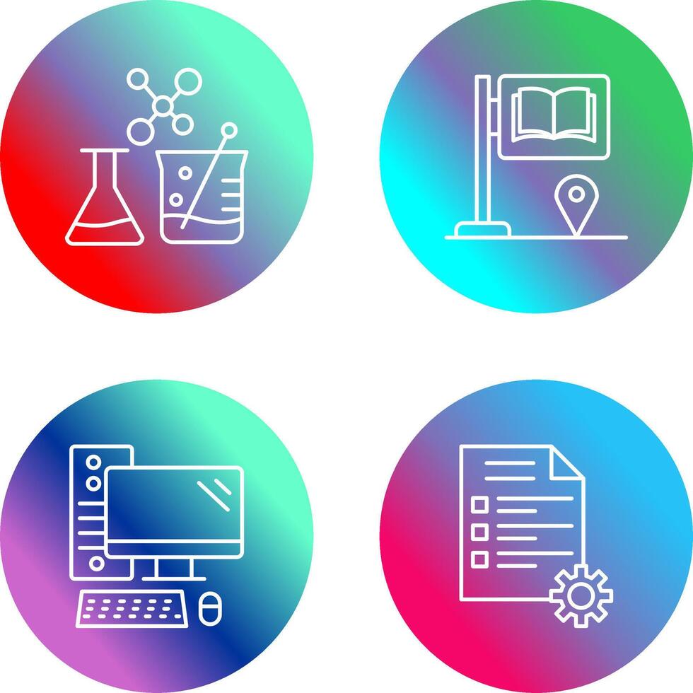 Sign Board and Chemistry Icon vector