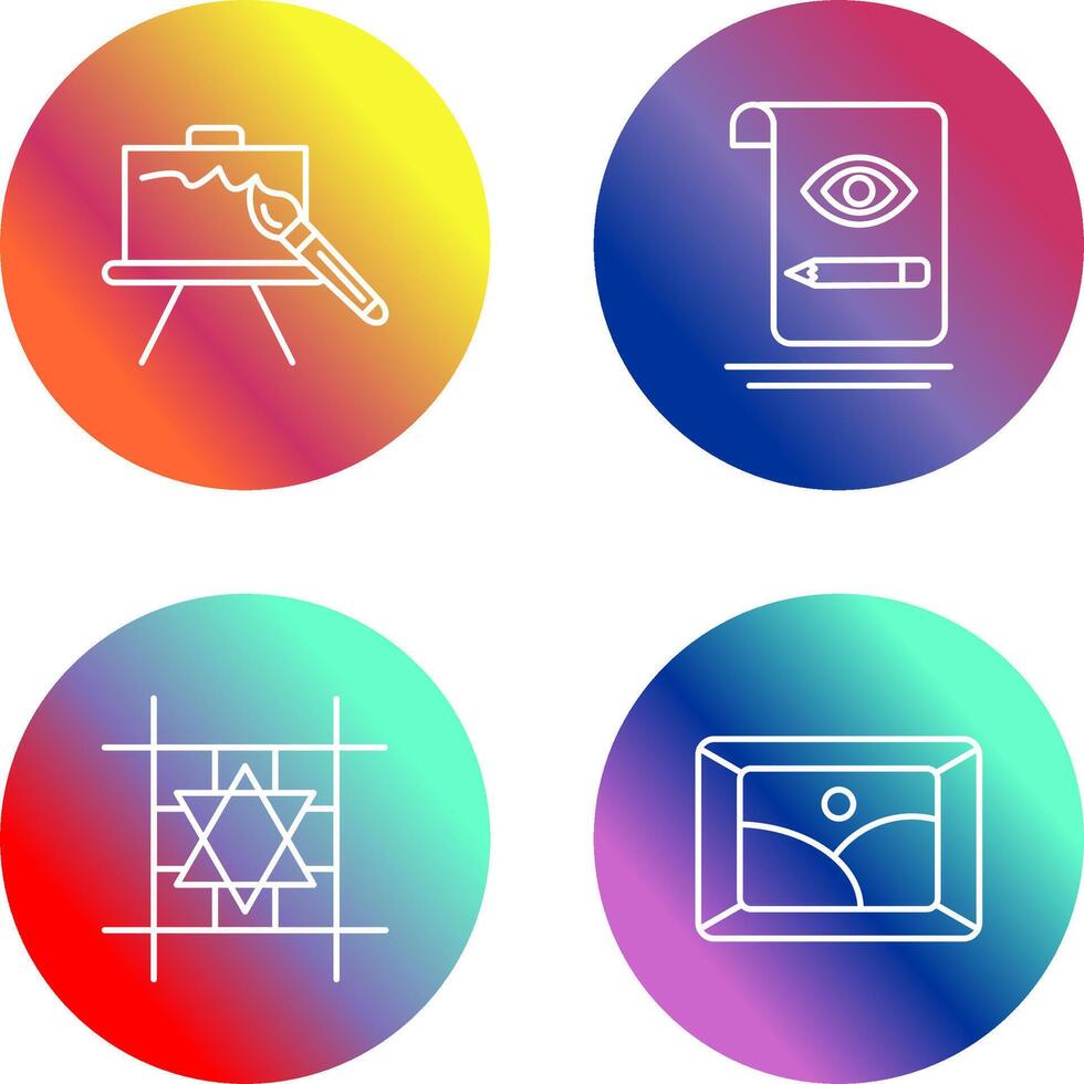 canvas and sketch Icon vector
