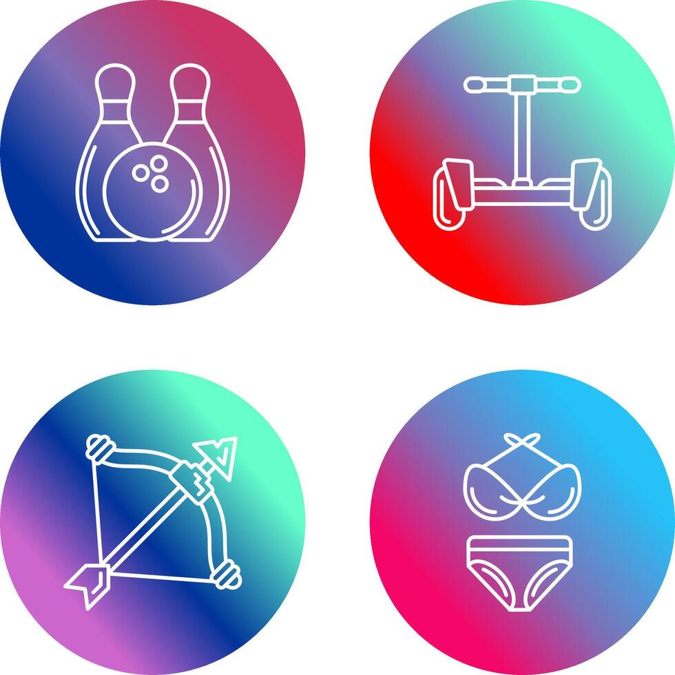 Bowling and Hoverboard Icon vector