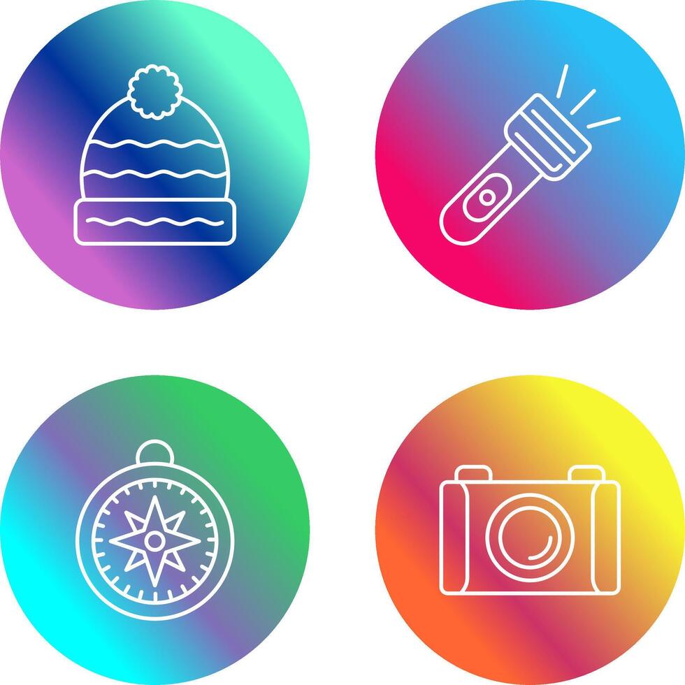 Winter Hat and Flash Light Icon vector