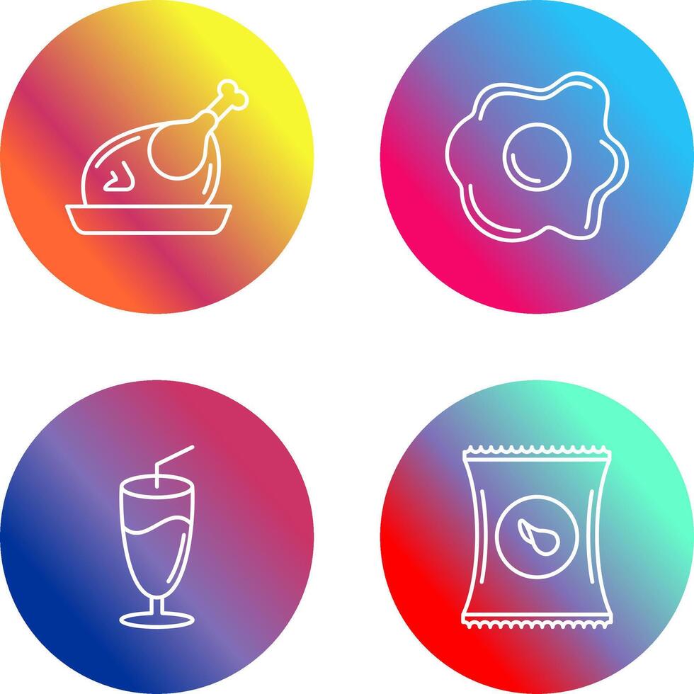 Chicken leg and Fried egg Icon vector
