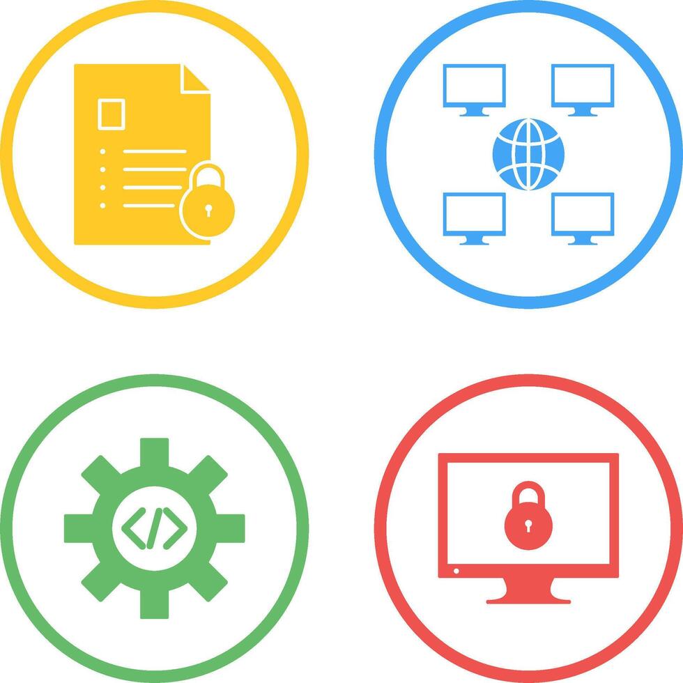 confidentiality and company network Icon vector