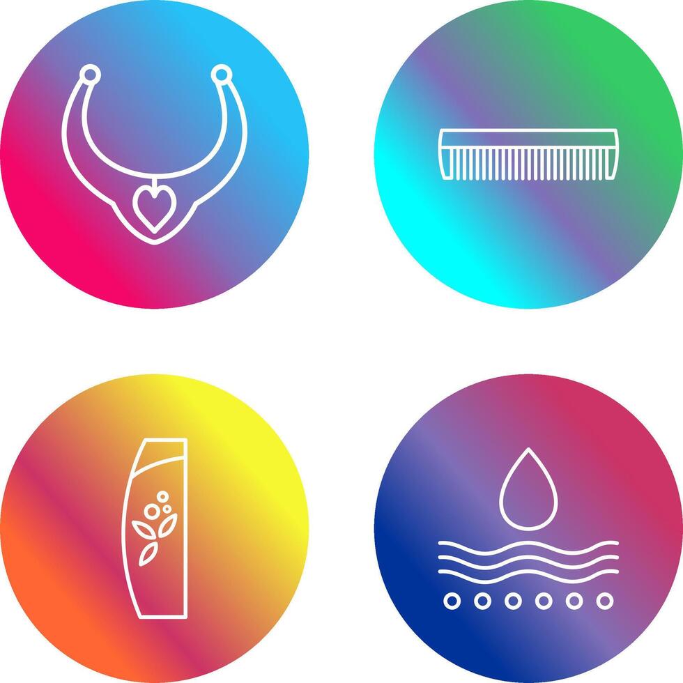 Necklace and Comb Icon vector