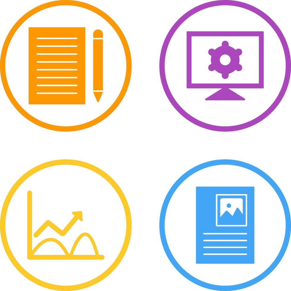 write feedback and computer settings Icon vector