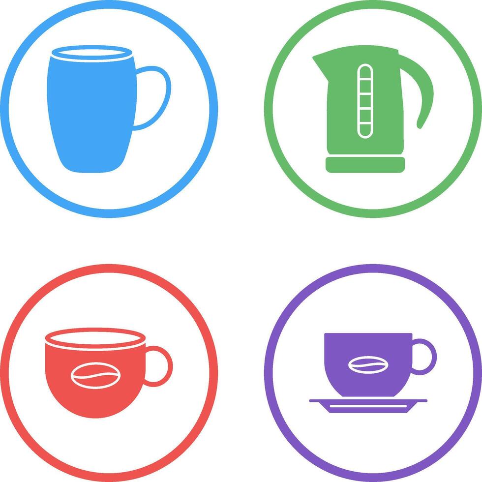 mug and kettle Icon vector