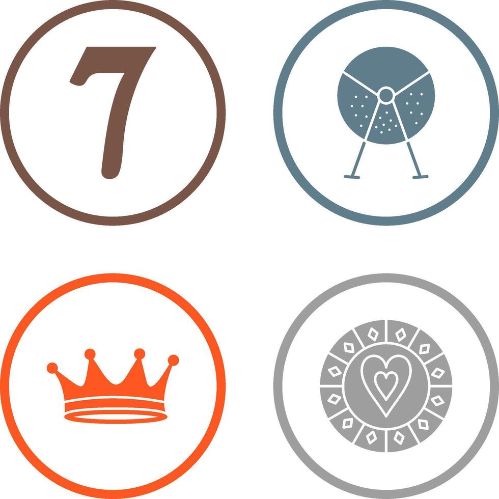 number sevens and lottery machine Icon vector