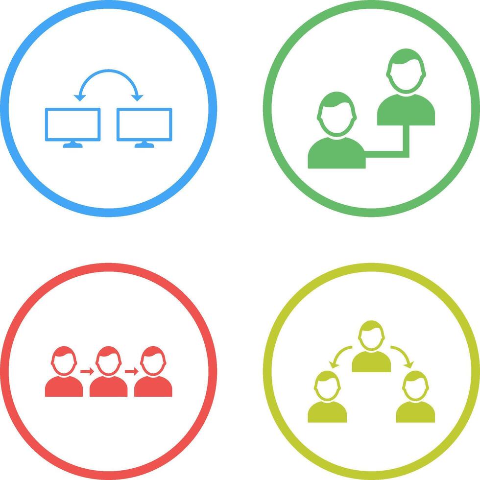 connected systems and connected profiles Icon vector