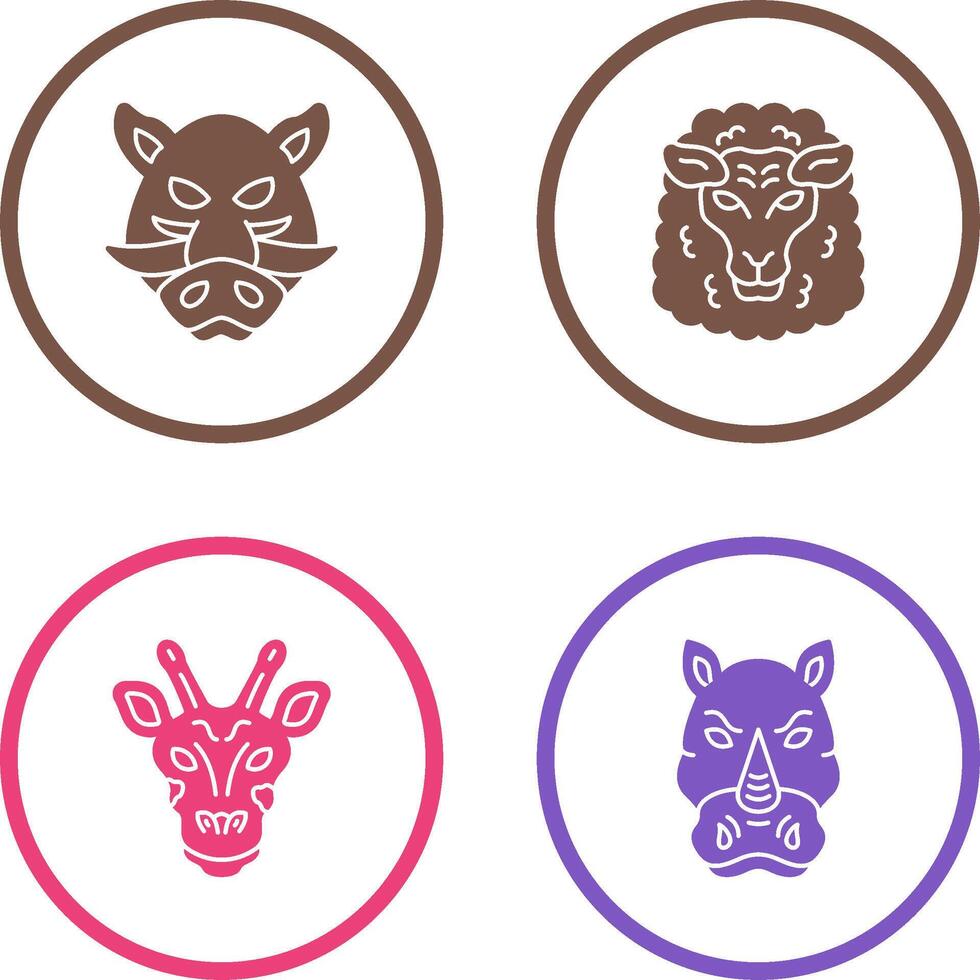 Sheep and Boar Icon vector