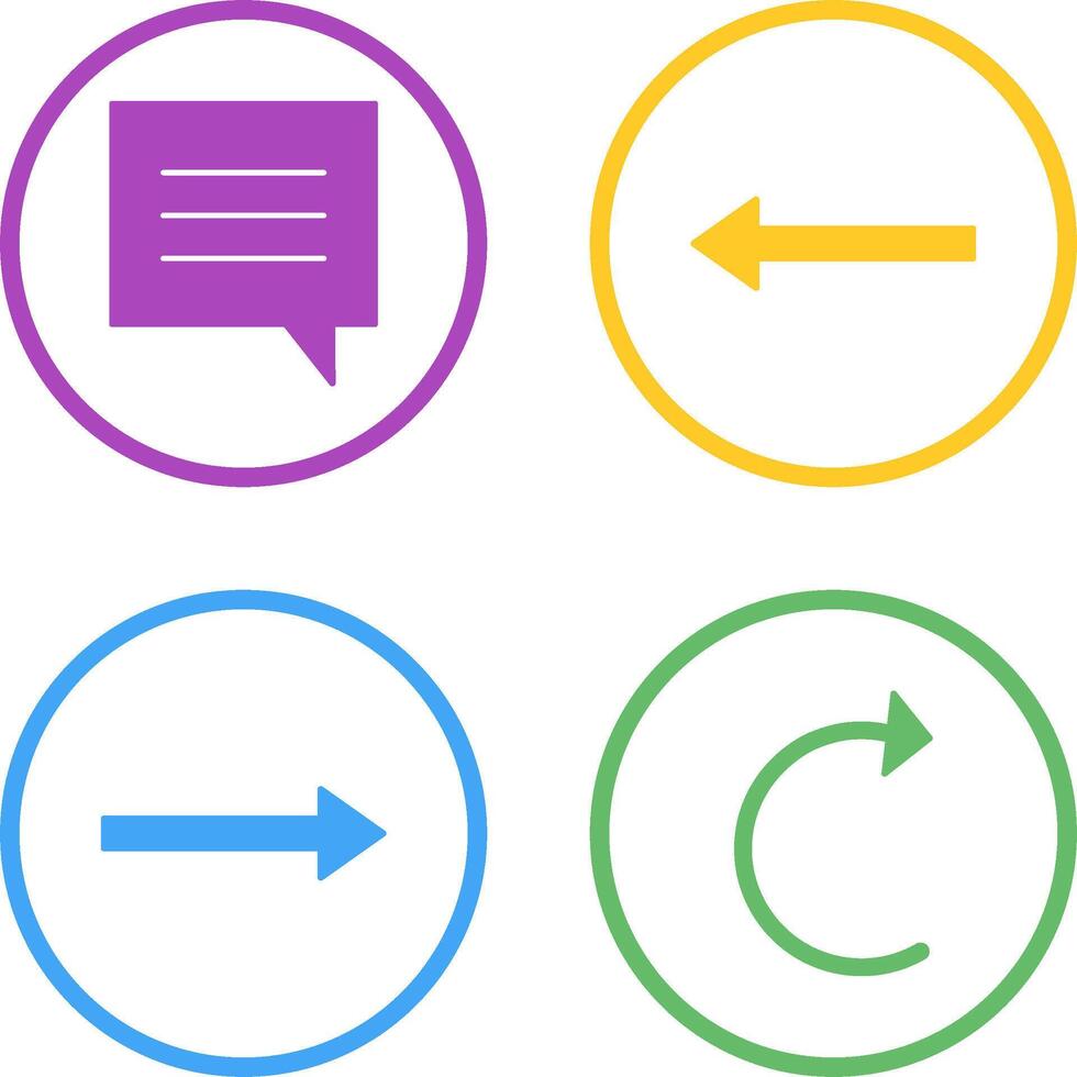 single chat bubble and left arrow Icon vector