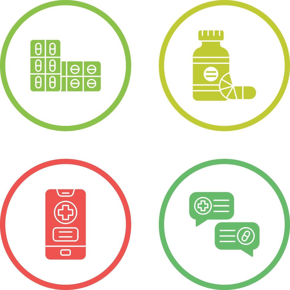 Aspirin and Vitamins Icon vector