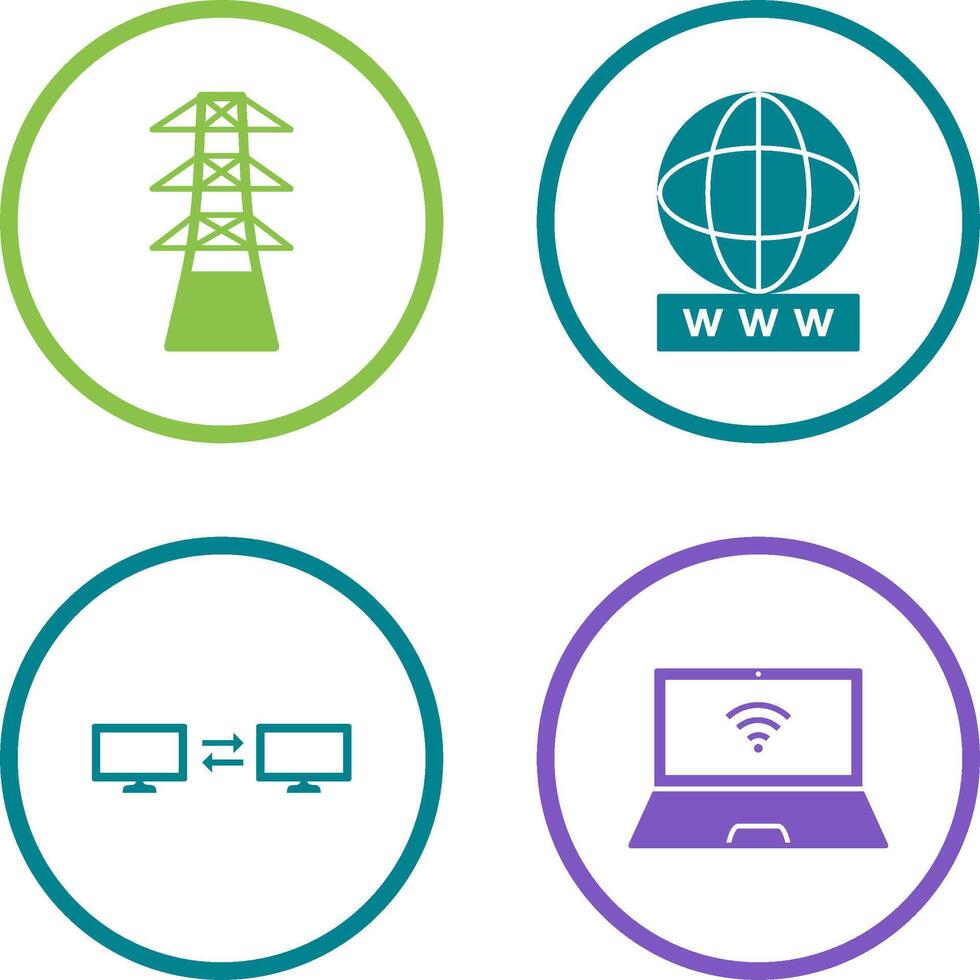 tower and world wide web Icon vector