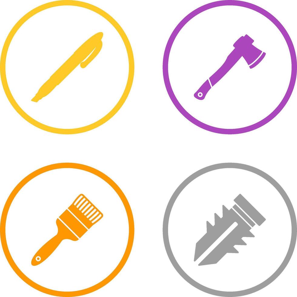 Marker and Axe Icon vector