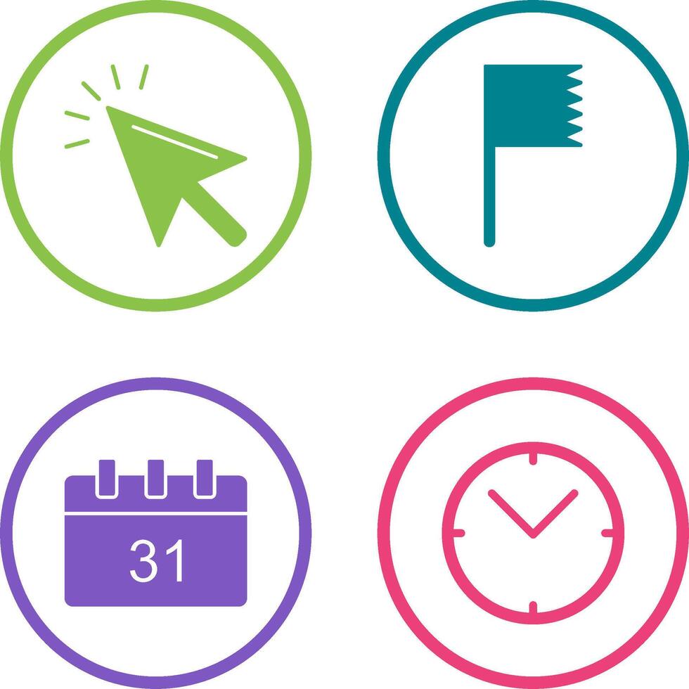 mouse and flag Icon vector