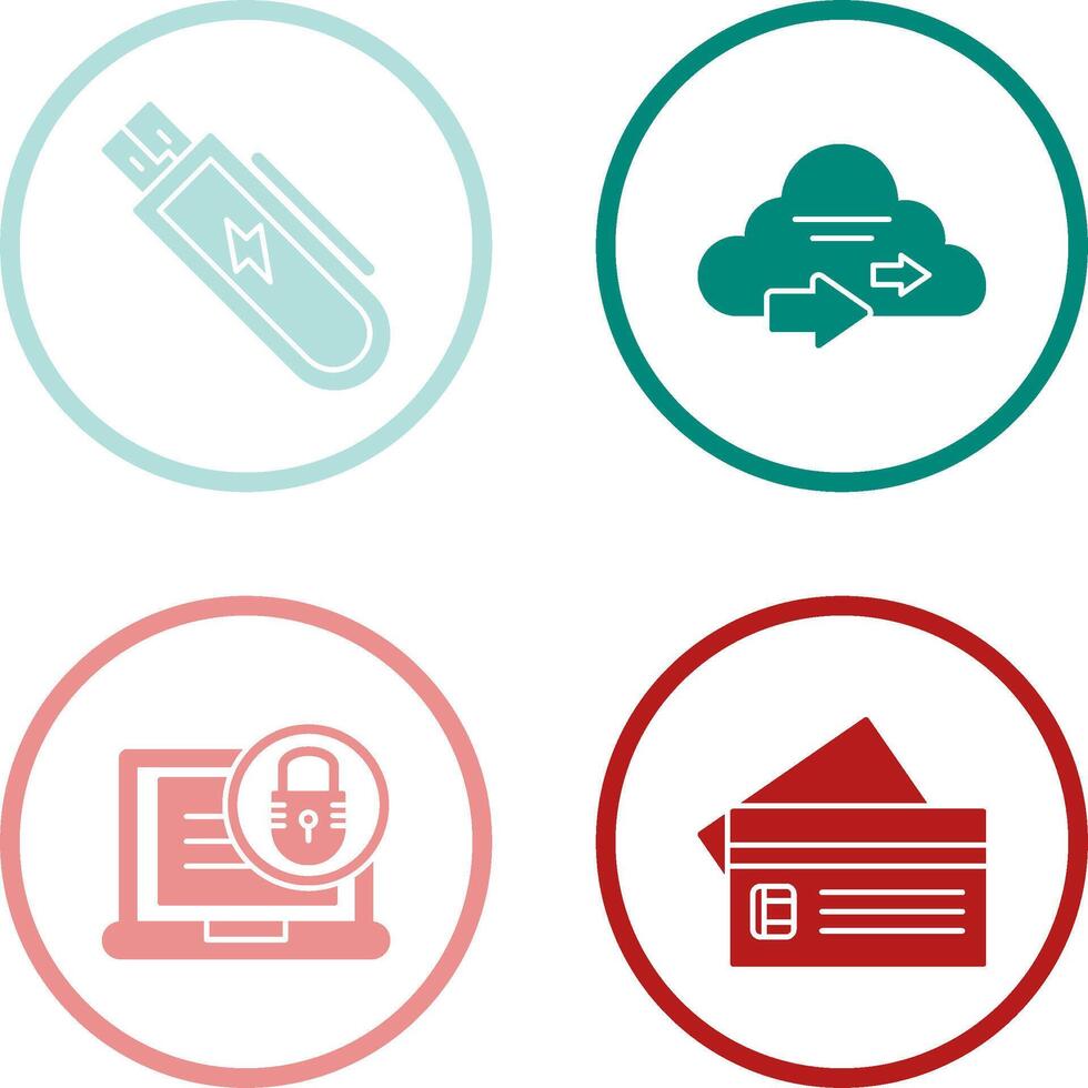 Usb and Cloud Icon vector