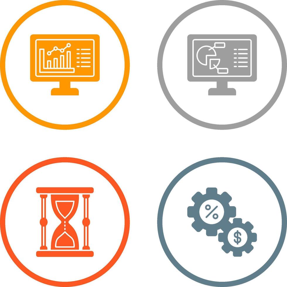 Graph and Pie Chart Icon vector