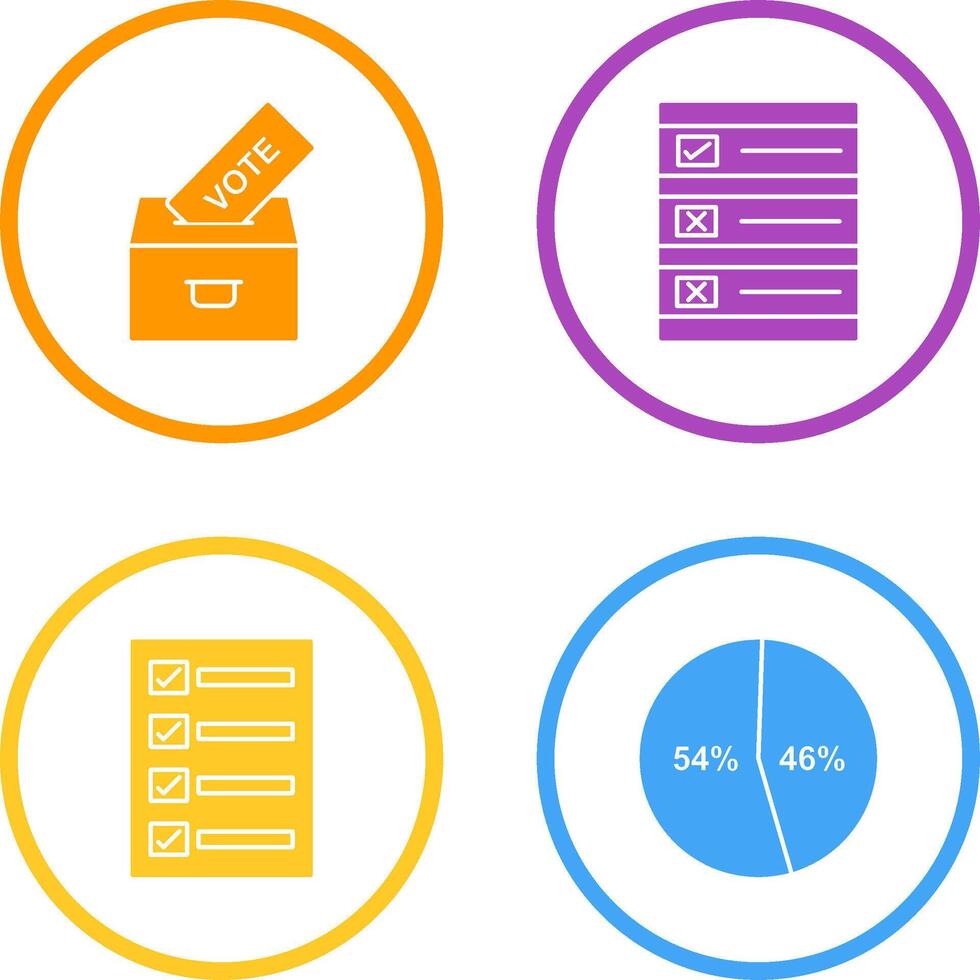 Casting Vote and Ballot Paper Icon vector