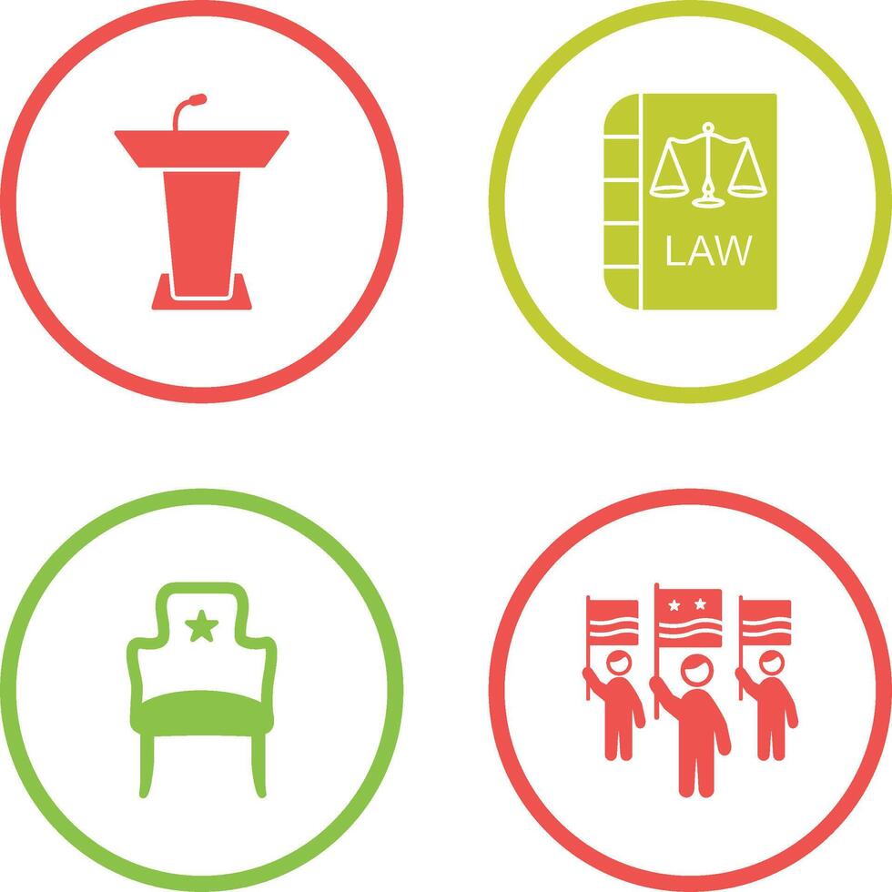 Podium and Law Icon vector
