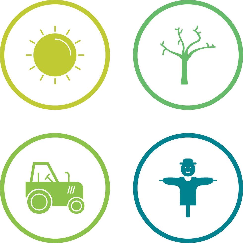 Sun and Tree Icon vector