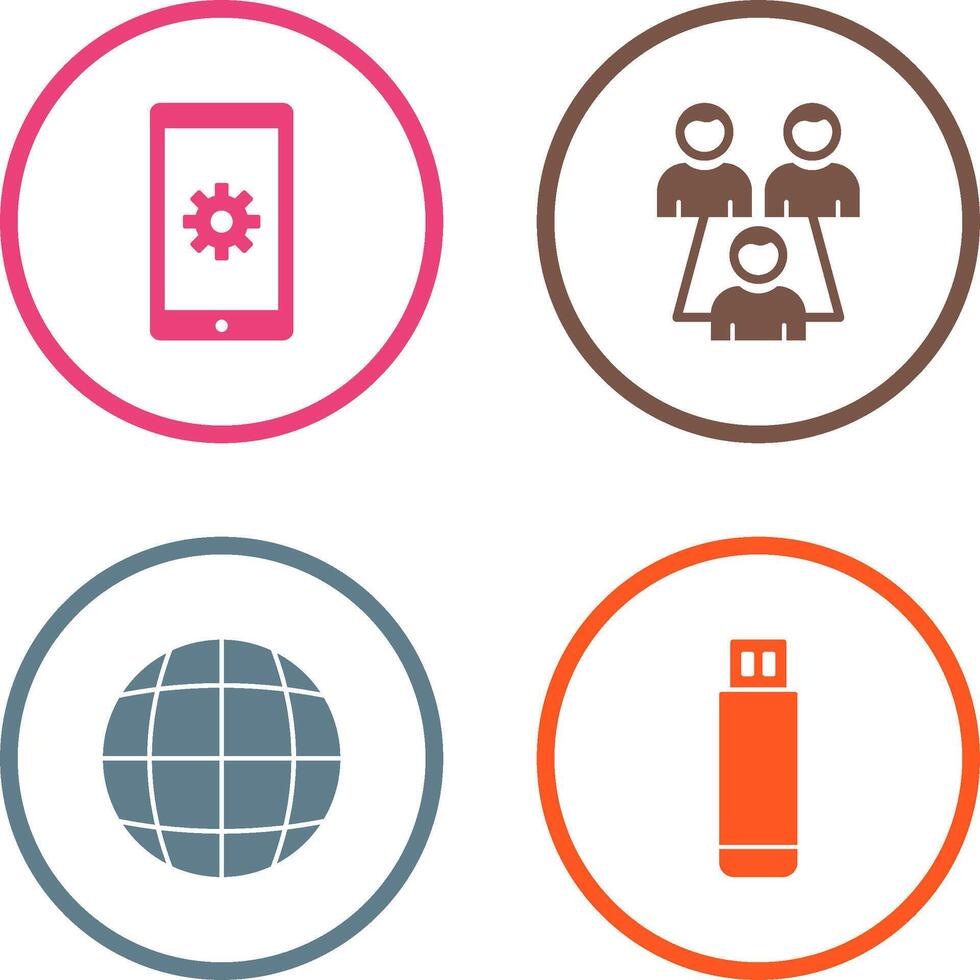 Network Settings and Connected Users Icon vector