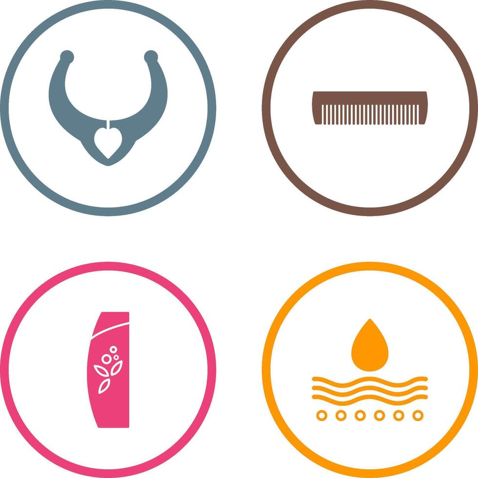 Necklace and Comb Icon vector