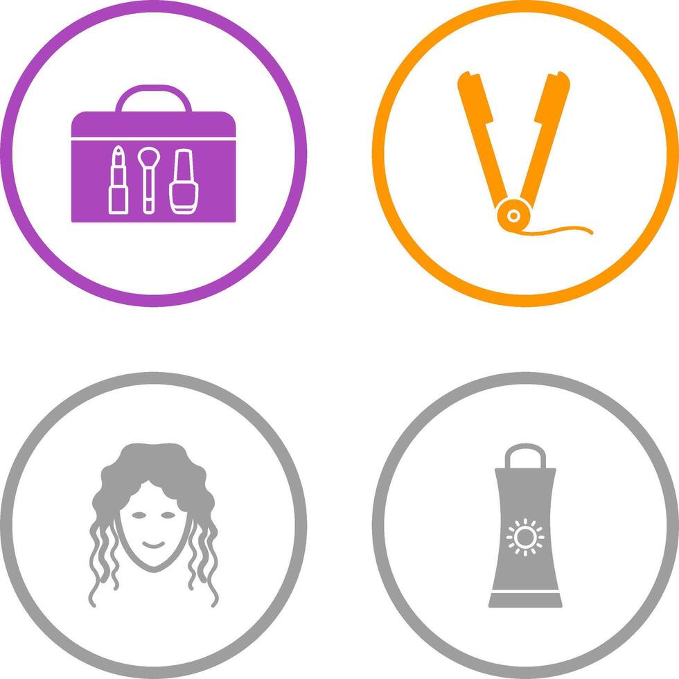Cosmetics and Straightener Icon vector