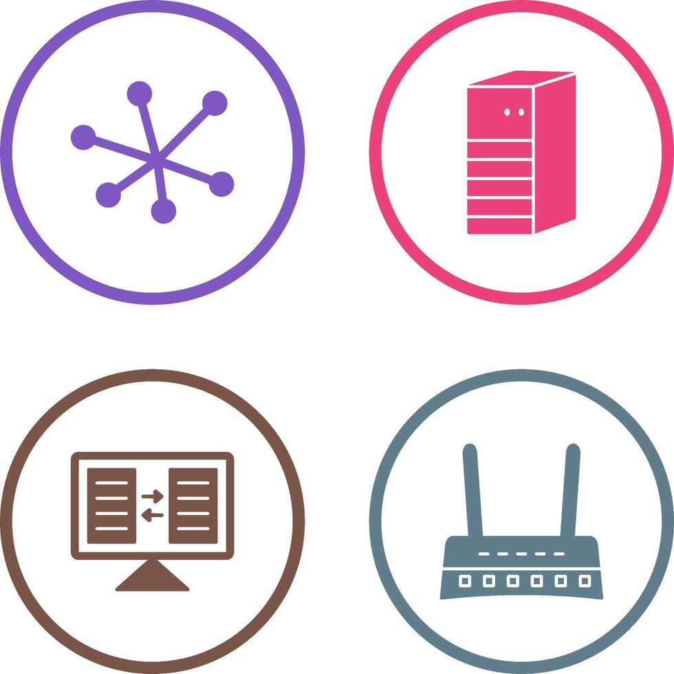 Internet and Server Network Icon vector