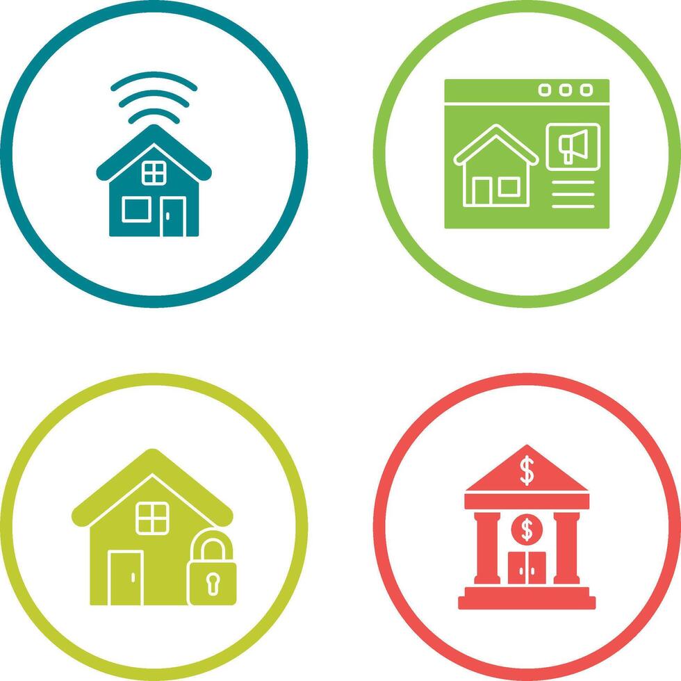 Smart house and Marketing Icon vector