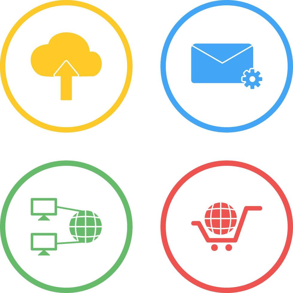 Upload to Cloud and Message Settings Icon vector