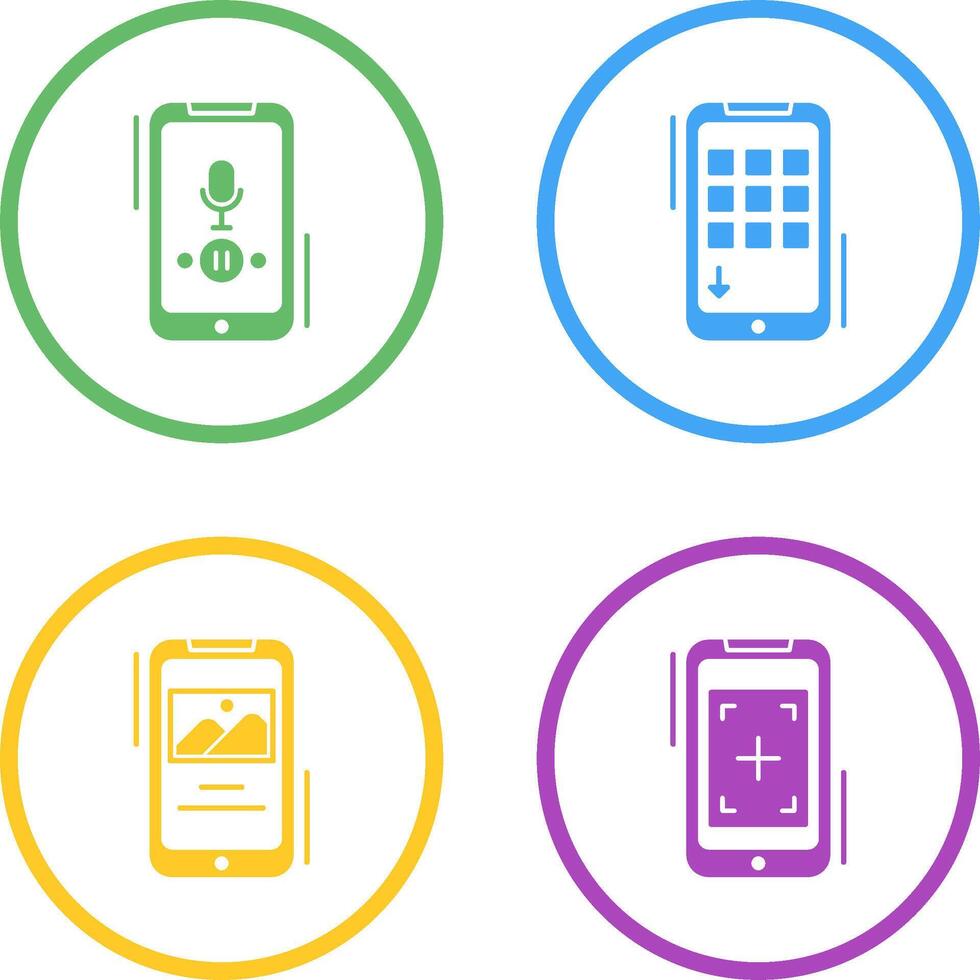 Voice Record and Device Icon vector
