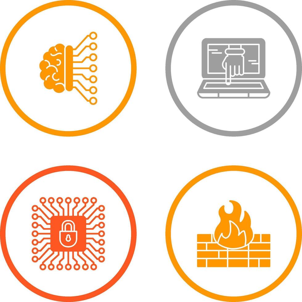 Machine Learning and Hacking Icon vector