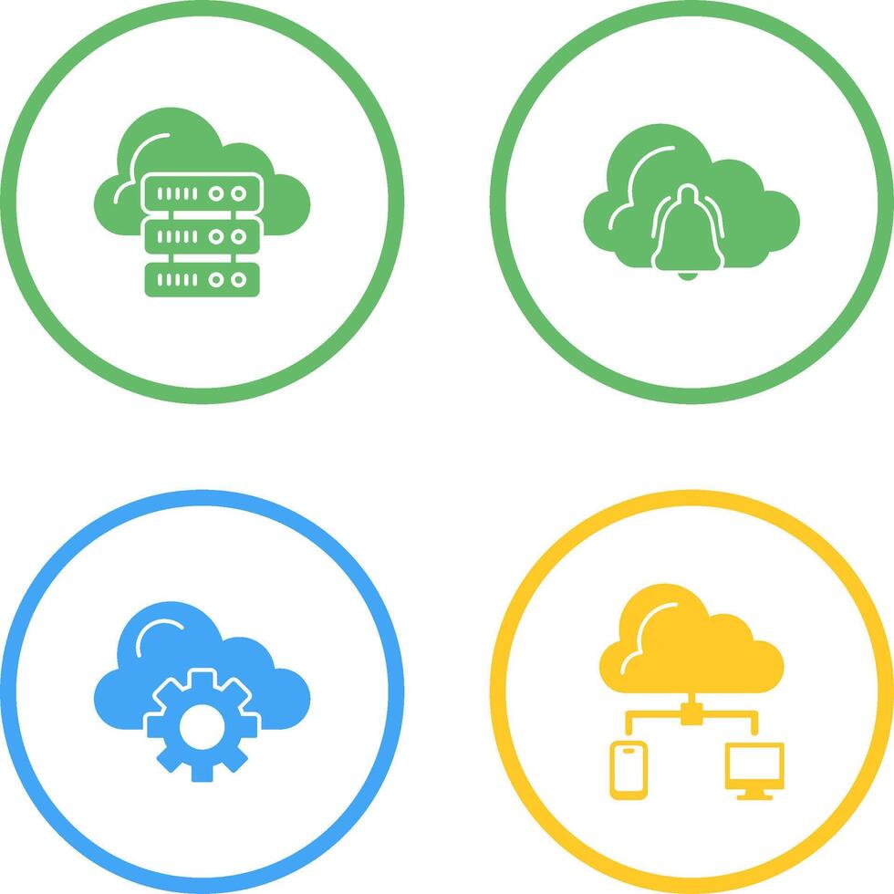 Alert and Server Icon vector