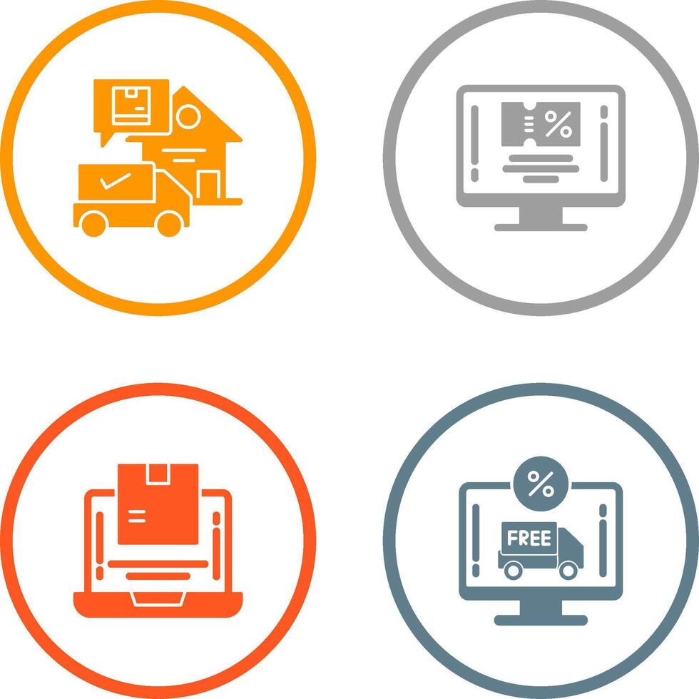 Package Receving and Couption Icon vector