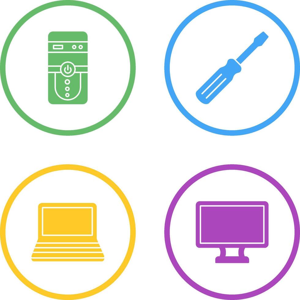 Cpu and Screw driver Icon vector